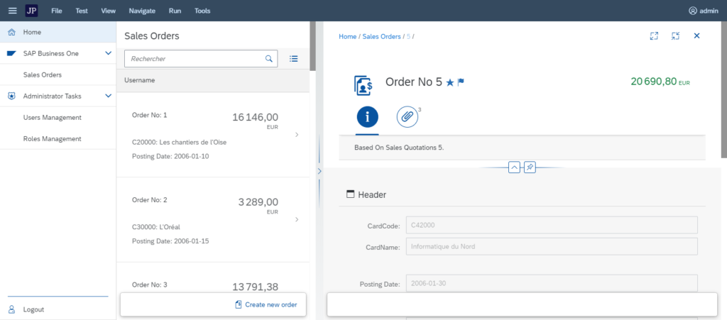 Order with two columns